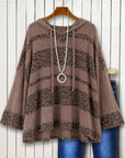 Cozy Leopard Patchwork Hooded Tunic