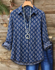 Easy Leaf Print Button Down Shirt
