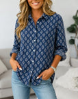 Easy Leaf Print Button Down Shirt
