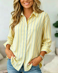 Striped Button Down Long Sleeve Casual Shirt