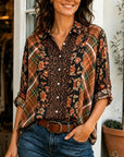Floral Print Leopard Patchwork Tunic