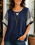 Floral Patchwork Casual Tee Top