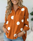 Polka Dot Denim Pocket Shirt