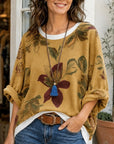 Floral Print Layered Tunic Top
