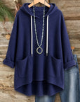Waffle Knit Hooded Tunic Top
