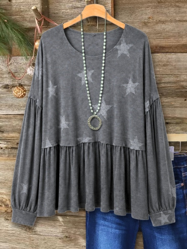 Star Print Babydoll Top