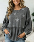 Star Print Babydoll Top