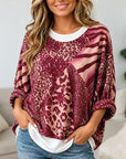 Mixed Animal Print Layered Look Tunic