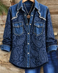 Paisley Patchwork Denim Shirt