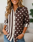 Stripe Polka Dot Patchwork Shirt