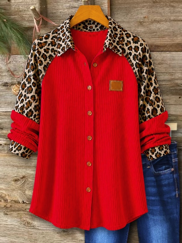 Leopard Patchwork Tunic Shirt