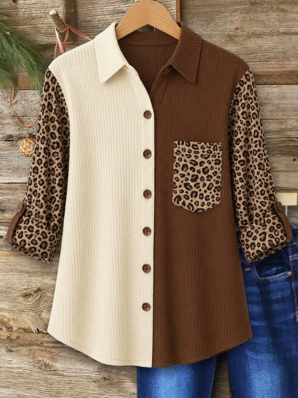 Leopard Patchwork Tunic Shirt