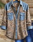 Paisley Patchwork Denim Shirt