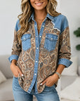 Paisley Patchwork Denim Shirt