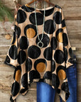 Polka Dot Velvet Asymmetrical Tunic Top