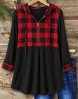 Buffalo Plaid Hooded Zip Tunic