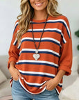 Striped Crew Neck Relaxed Top