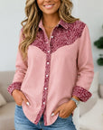 Paisley Print Patchwork Button-Down Shirt