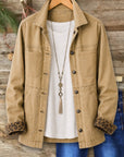 Leopard Cuff Utility Collared Jacket