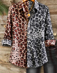 Two-Tone Floral Print Button Down Shirt
