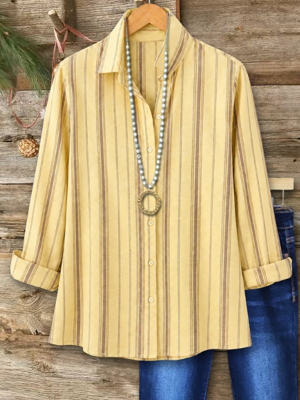 Striped Long Sleeve Button Down Shirt