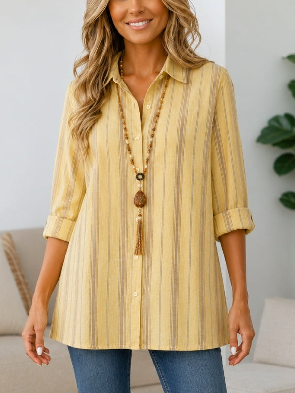 Striped Long Sleeve Button Down Shirt