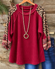 Leopard Patchwork Waffle Knit Tunic