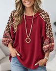 Leopard Patchwork Waffle Knit Tunic