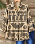 Ethnic Print Button Front Tunic Shirt