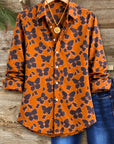 Butterfly Print Relaxed Button-Up Shirt