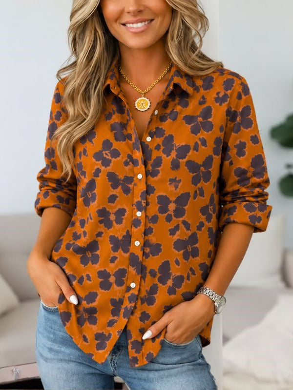 Butterfly Print Relaxed Button-Up Shirt