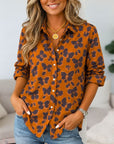 Butterfly Print Relaxed Button-Up Shirt