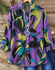 Abstract Floral Print Relaxed Shirt