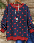Polka Dot Cotton Fleece Sweatshirt