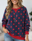 Polka Dot Cotton Fleece Sweatshirt