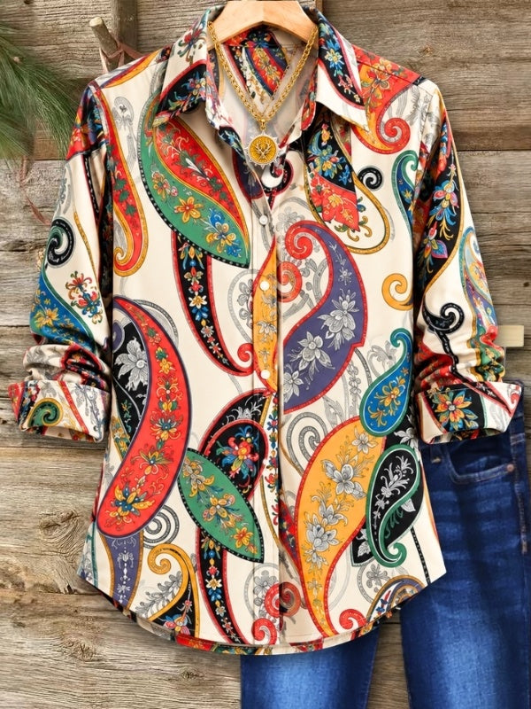 Paisley Print Button Down Shirt