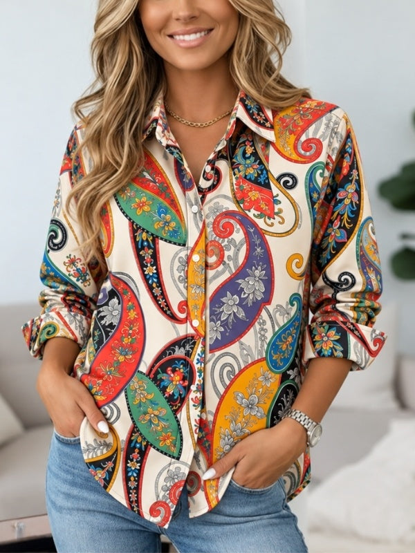 Paisley Print Button Down Shirt