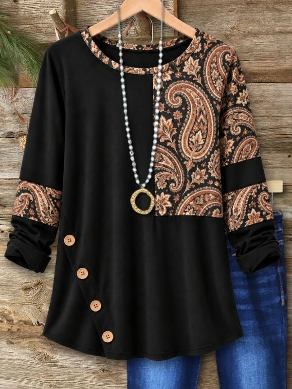 Paisley Patchwork Button Detail Tunic