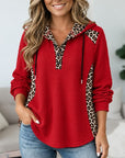 Leopard Patchwork Hooded Tunic Top