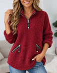 Sherpa Fleece Half-Zip Pocket Tunic