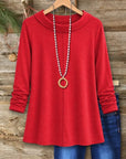 Solid Cowl Neck Long Sleeve Tunic
