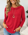 Solid Cowl Neck Long Sleeve Tunic