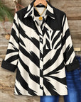 Abstract Stripe Button Front Shirt