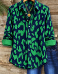 Leopard Print Button-Up Tunic Shirt