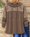 Leopard Patchwork Hooded Tunic Top