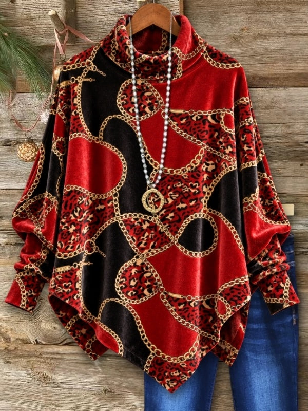 Leopard Chain Print Asymmetrical Tunic