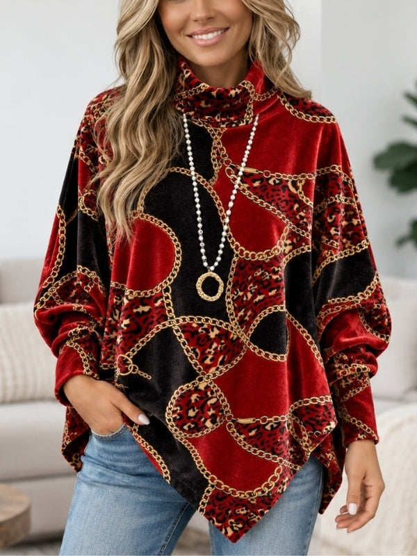 Leopard Chain Print Asymmetrical Tunic