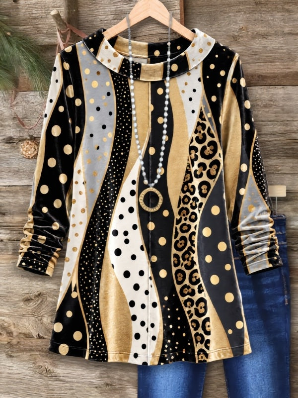Leopard Polka Dot Patchwork Tunic