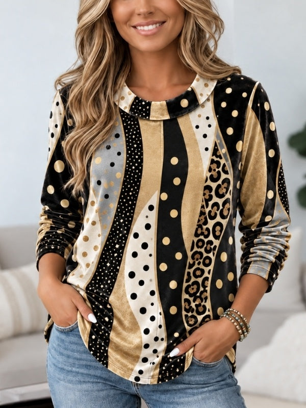 Leopard Polka Dot Patchwork Tunic