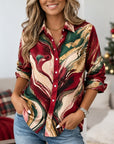 Marble Print Button Down Shirt